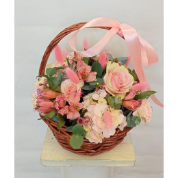 Basket with roses Tenderness