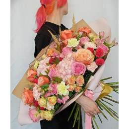 Bouquet with peony rose Wings of happiness