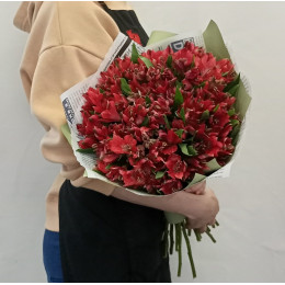 Bouquet of alstroemeria Red dawn