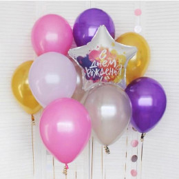 A set of helium balloons Happy Birthday!