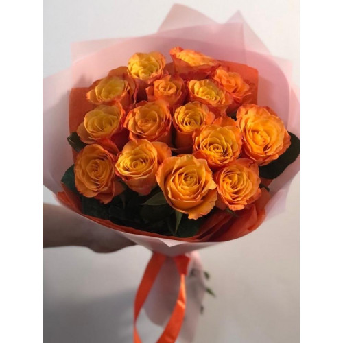Букет из 25 оранжевых роз
