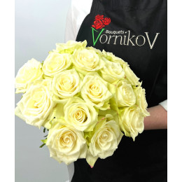 Bouquet of 19 white roses